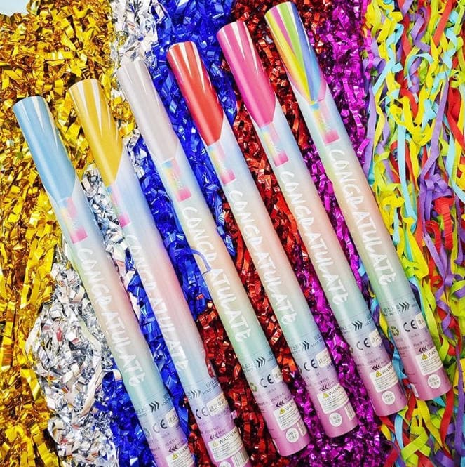 ConfettiGo 60厘米五彩纸屑礼炮 - 婚礼与派对的缤纷彩带