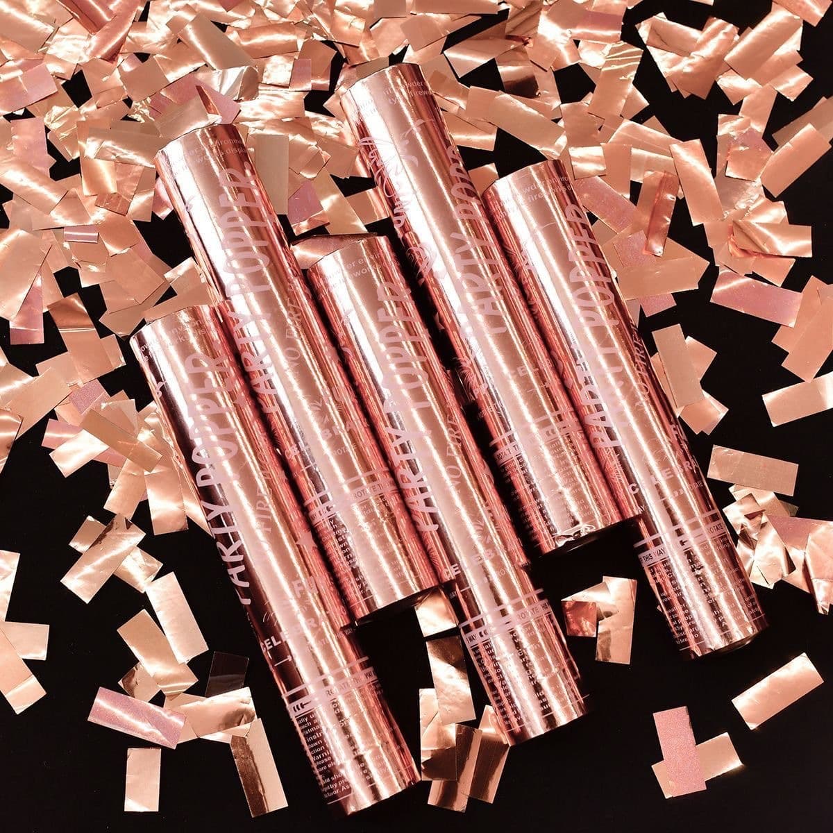 ConfettiGo Poppers Antifuego Dorados – Premium y Seguros