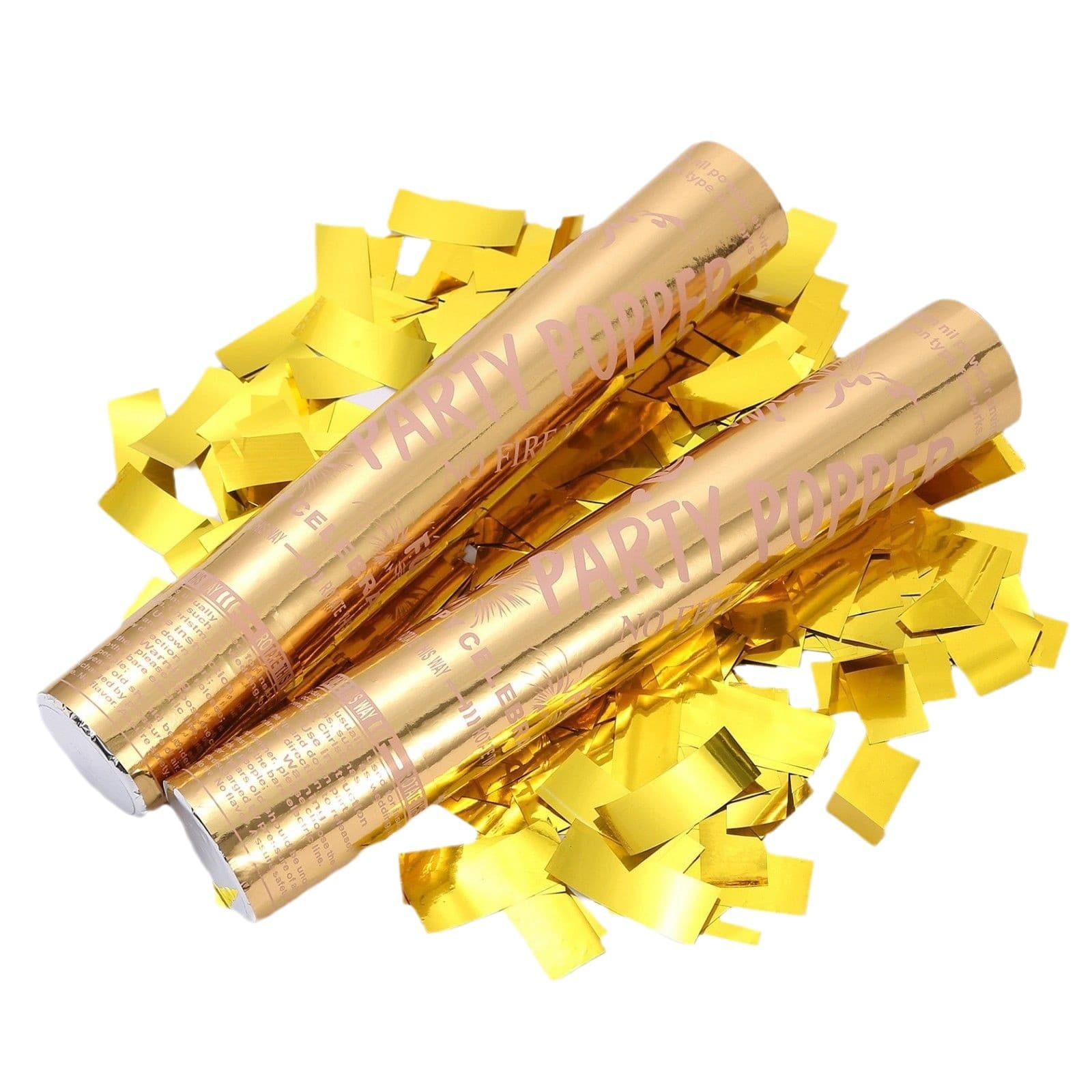 ConfettiGo Poppers Antifuego Dorados – Premium y Seguros
