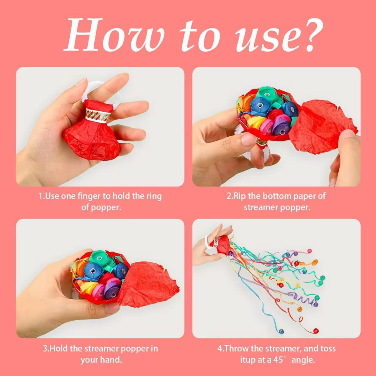 ConfettiGo Hand-Thrown Streamers - Colorful & Easy to Use