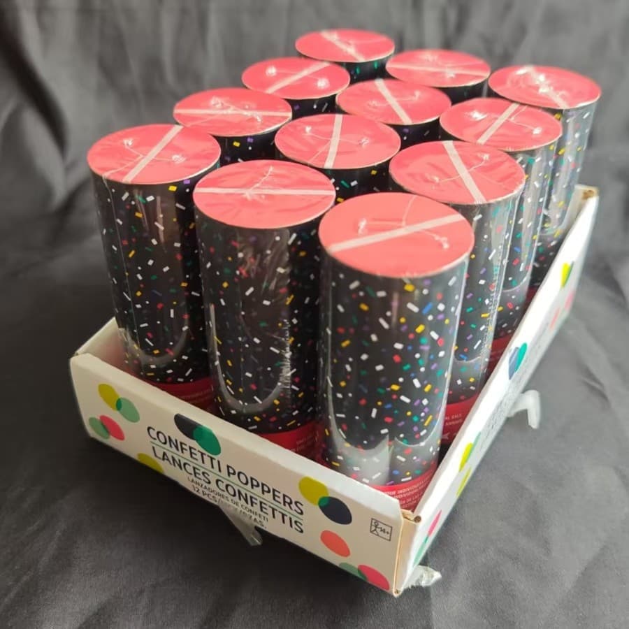 ConfettiGo Colorful Ribbon Confetti Poppers - Handheld Spring Cannons