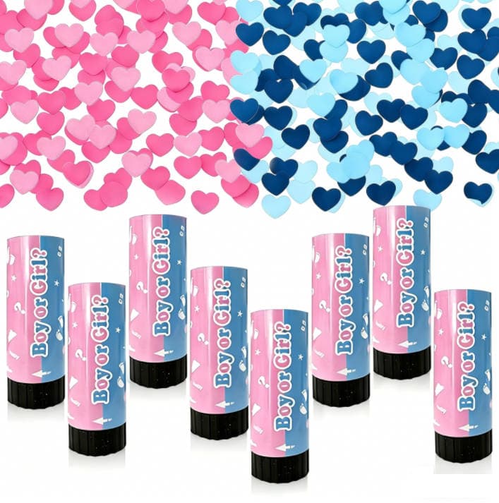 ปืนฉีดผงกระดาษรูปหัวใจขนาด 11 ซม. ConfettiGo สำหรับงานเปิดเพศ