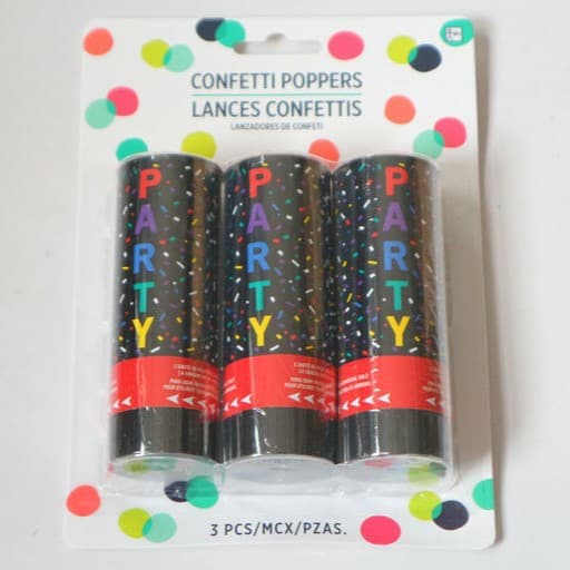 ConfettiGo Cañones de Confeti con Cintas de Colores - Cañones de Resorte Manuales