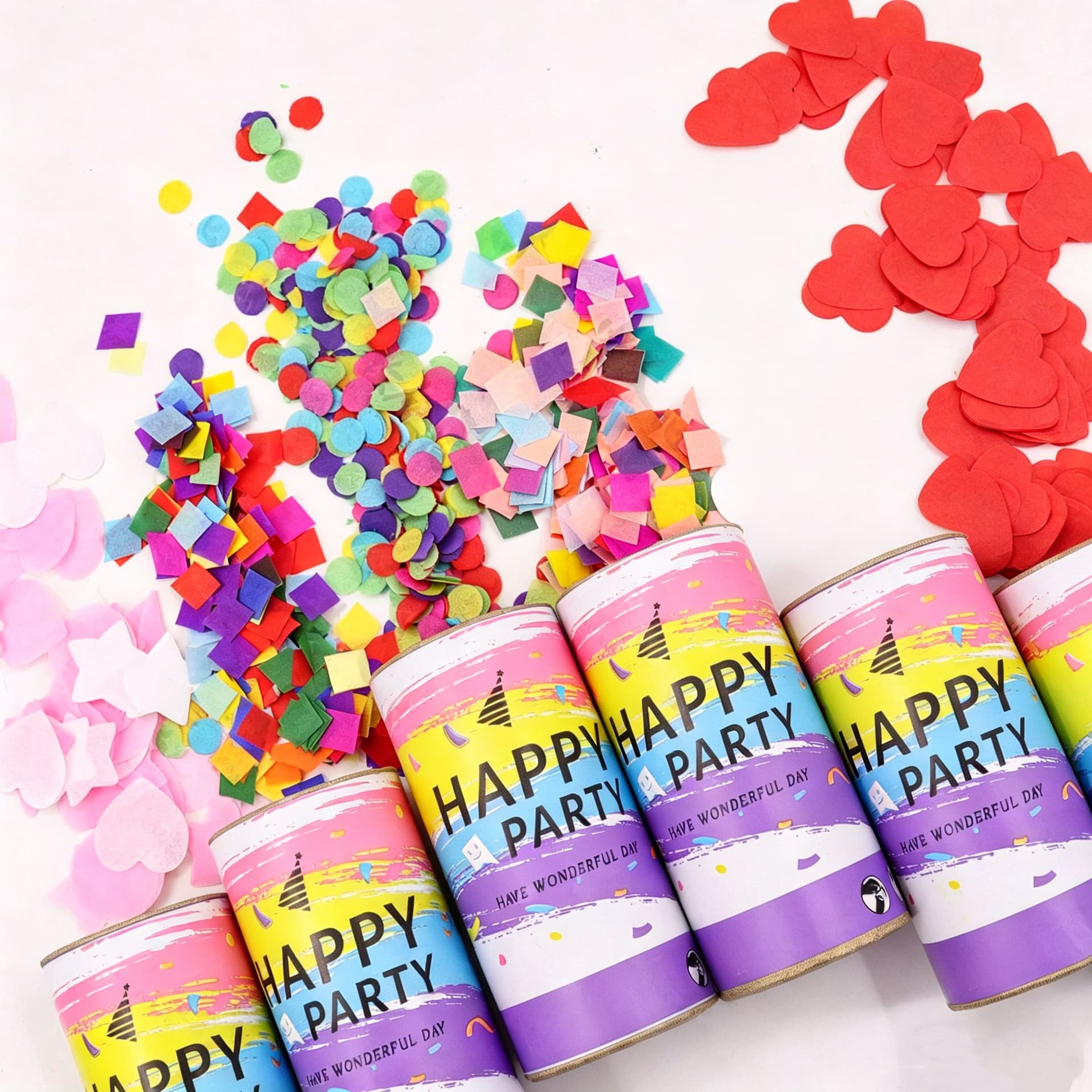 ConfettiGo Hand-Thrown Confetti Streamer - Hearts & Circles