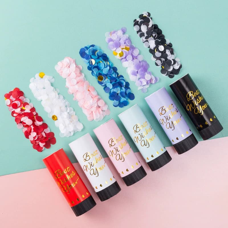 ConfettiGo 11cm ป๊อปเปอร์กระดาษสีสปริงแบบถือมือ
